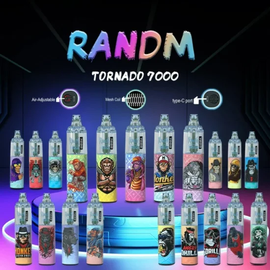 Randm Tornado 6000 7000 7800 8000 9000 10000 Puffs Barato Al Por Mayor Intermitente LED RGB Desechable Vape E Cigarrillo